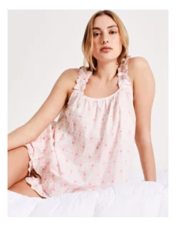 Chloe & Lola Frill Shoulder Sleep Cami In Pink 9 Chloe & Lola Frill Shoulder Sleep Cami In Pink -Myer Clothing Shop 929444770 3 720x928