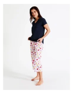 SOHO Organic Cotton Knit V-Neck 3/4 PJ Set In Assorted -Myer Clothing Shop 929448280 939714310 3 720x928