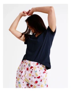 SOHO Organic Cotton Knit V-Neck 3/4 PJ Set In Assorted -Myer Clothing Shop 929448280 939714310 6 720x928