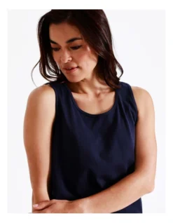 SOHO Organic Cotton Tank In Navy 9 SOHO Organic Cotton Tank In Navy -Myer Clothing Shop 929448370 929449450 4 720x928