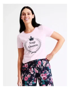 SOHO Organic Cotton Knit Short Sleeve Sleep Top Nap Queen In Pink -Myer Clothing Shop 929448820 6 720x928