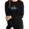 Calvin Klein Logo Lounge Refresh Long Sleeve Sweatshirt In Black