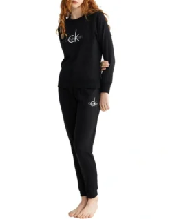 Calvin Klein Logo Lounge Refresh Long Sleeve Sweatshirt In Black -Myer Clothing Shop 929463490 929600470 3 720x928