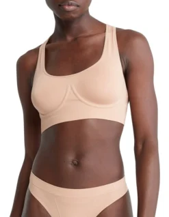 Calvin Klein Bonded Flex Unlined Bralette In Beige -Myer Clothing Shop 929464480 945790480 4 1 720x928