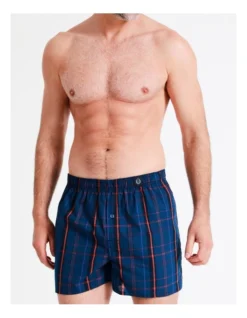 Woven Boxers Tuscan Retreat Checks 2 Pack In Navy -Myer Clothing Shop 929470780 3 720x928