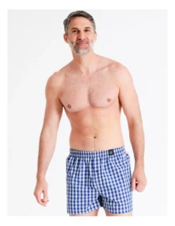 Woven Boxers Tuscan Retreat Checks 2 Pack In Navy -Myer Clothing Shop 929470780 5 720x928