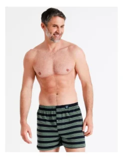 Softwash Knit Boxers 2 Pack In Sage/Navy -Myer Clothing Shop 929471140 5 720x928