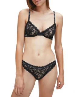 Calvin Klein Ck One Lace Unlined Demi Bra In Black