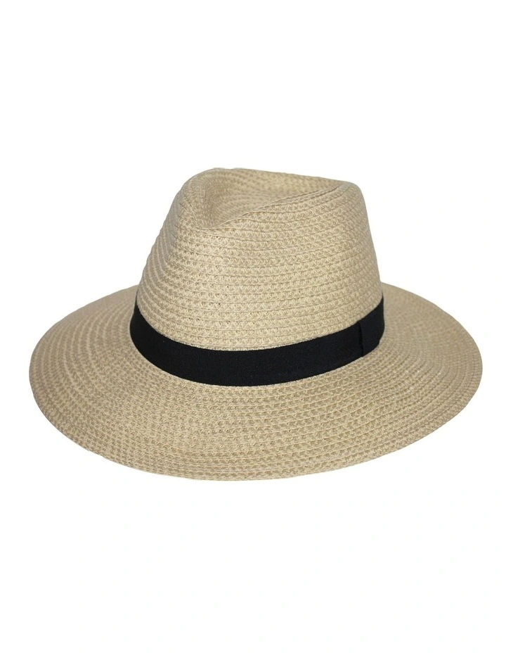 Braided Fedora Hat In Beige 1 Braided Fedora Hat In Beige