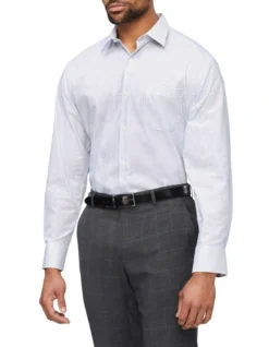 Van Heusen Classic Long Sleeve 2 Colour Dobby Shirt In Blue