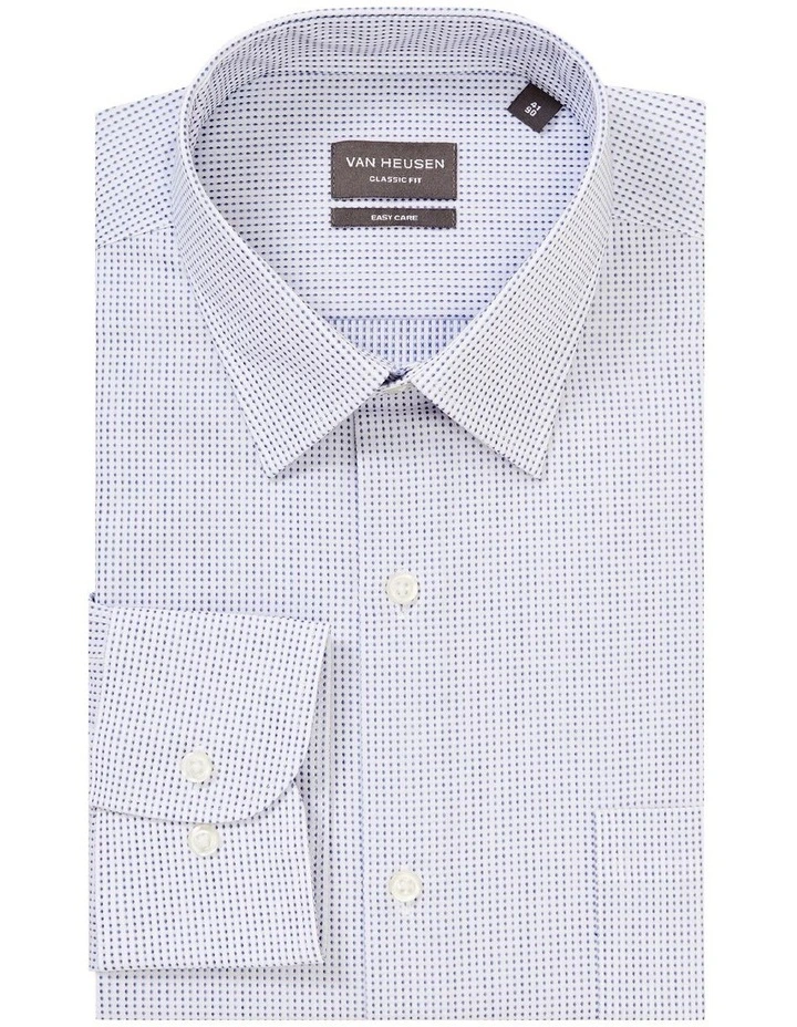 Van Heusen Classic Long Sleeve 2 Colour Dobby Shirt In Blue 4 Van Heusen Classic Long Sleeve 2 Colour Dobby Shirt In Blue - Image 4