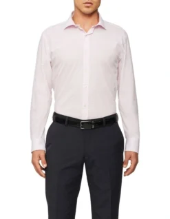 Van Heusen Slim Long Sleeve Check Shirt In Pink