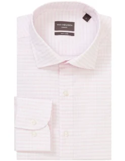 Van Heusen Slim Long Sleeve Check Shirt In Pink -Myer Clothing Shop 929787130 3 720x928