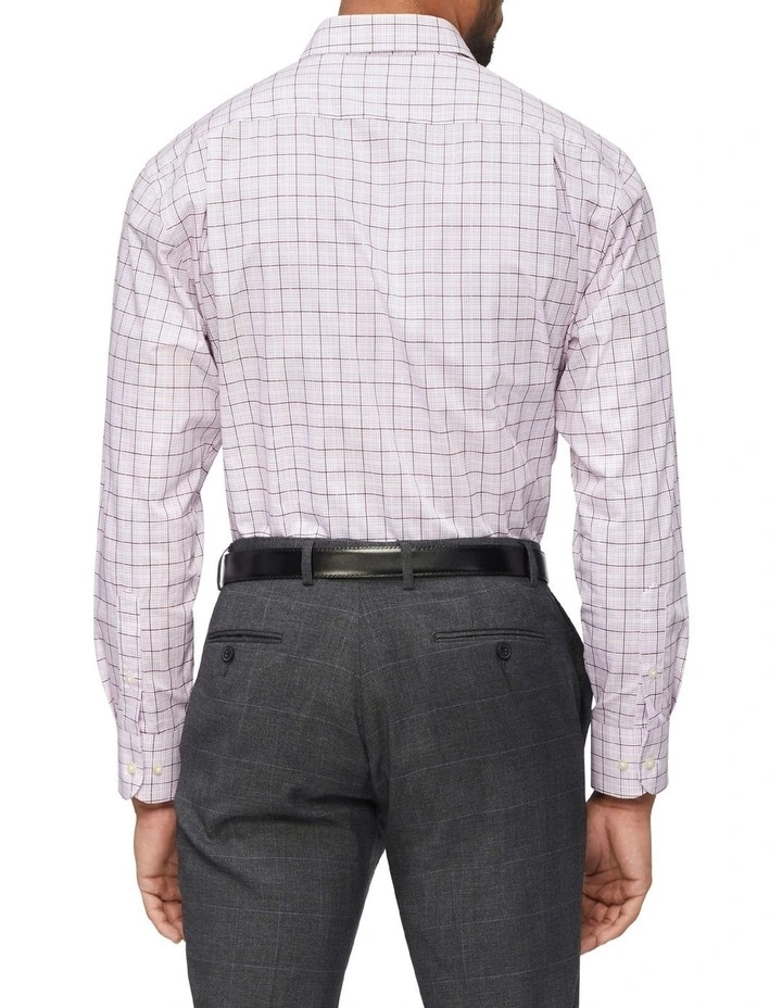 Van Heusen Classic Long Sleeve 3 Colour Dobby Check Shirt In Red 2 Van Heusen Classic Long Sleeve 3 Colour Dobby Check Shirt In Red - Image 2