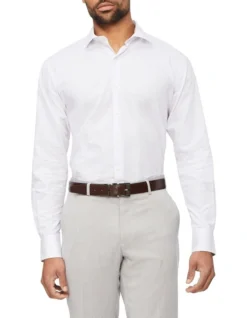 Van Heusen Tailored Long Sleeve 2 Colour Dobby Shirt In Purple