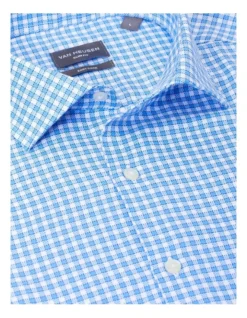 Van Heusen Slim Long Sleeve Jacquard Check Shirt In Blue -Myer Clothing Shop 929788930 3 720x928