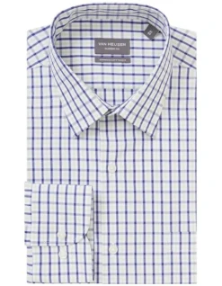 Van Heusen Classic Long Sleeve 2 Colour Mid Check Shirt In Navy/Green -Myer Clothing Shop 929789560 3 720x928
