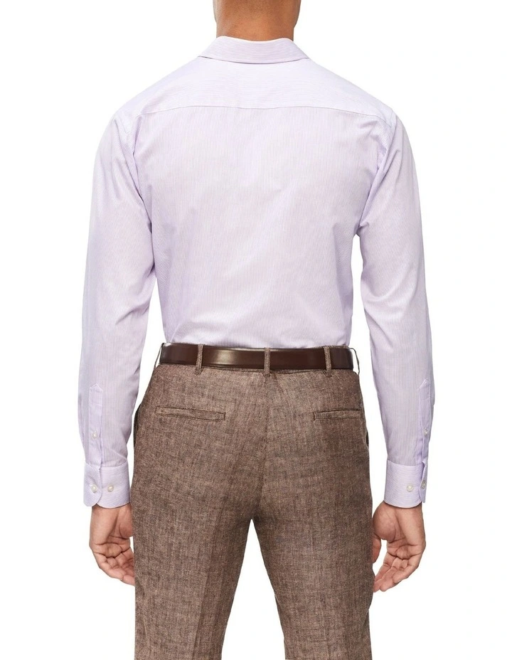 Van Heusen Tailored Long Sleeve Mini Stripe Shirt In Purple 2 Van Heusen Tailored Long Sleeve Mini Stripe Shirt In Purple - Image 2