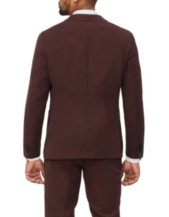 Van Heusen Slim Plain Linen Suit Jacket In Beetroot -Myer Clothing Shop 929808910 3 1 720x928