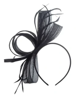 Crinoline Bow Fascinator In Black