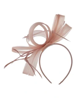 Crinoline Bow Fascinator In Blush