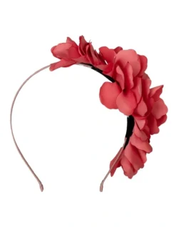 Side Garland Fascinator In Coral