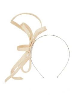 Sinamay Bow With Loops Fascinator In Natural