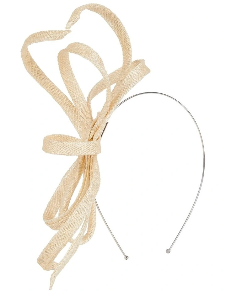 Sinamay Bow With Loops Fascinator In Natural 2 Sinamay Bow With Loops Fascinator In Natural - Image 2