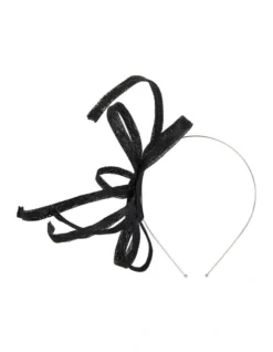 Sinamay Bow With Loops Fascinator In Black
