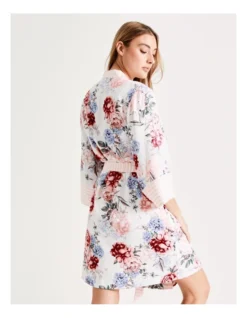 Chloe & Lola New Pebbled Satin Robe In White Multi 13 Chloe & Lola New Pebbled Satin Robe In White Multi -Myer Clothing Shop 929858500 7 720x928