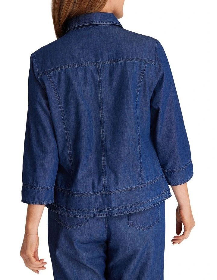 Nashville 3/4 Sleeve Jacket In Blue 2 Nashville 3/4 Sleeve Jacket In Blue - Image 2