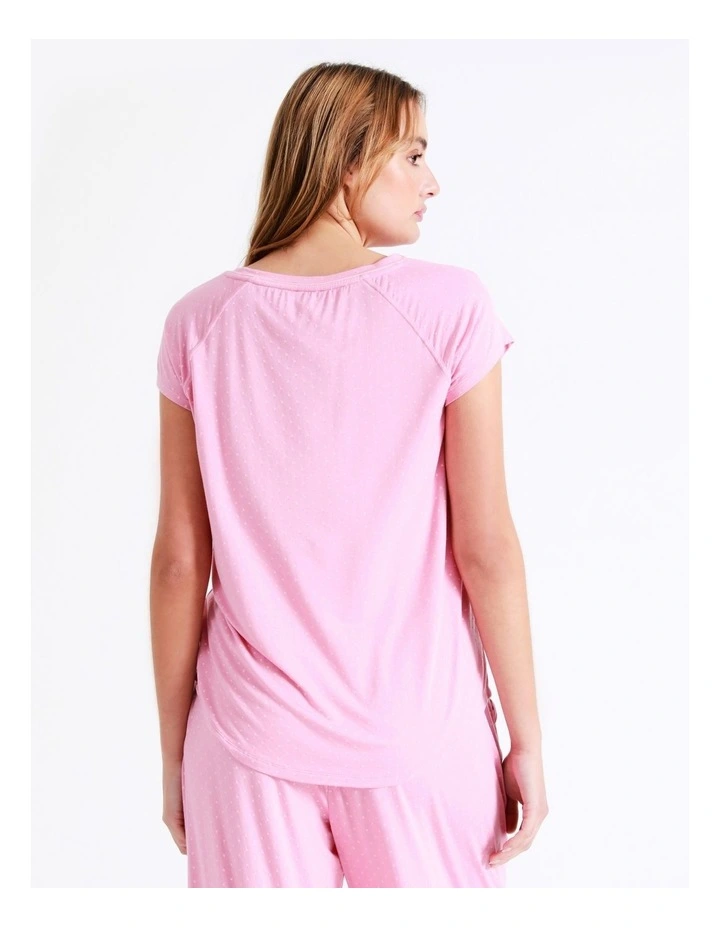 Chloe & Lola Bamboo Short Sleeve PJ Top In Pink 7 Chloe & Lola Bamboo Short Sleeve PJ Top In Pink - Image 7
