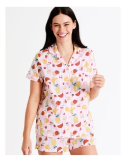SOHO Organic Cotton Short Sleeve PJ Set In Assorted -Myer Clothing Shop 929889820 3 720x928