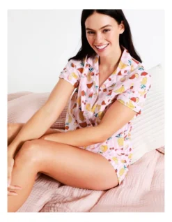 SOHO Organic Cotton Short Sleeve PJ Set In Assorted -Myer Clothing Shop 929889820 4 720x928
