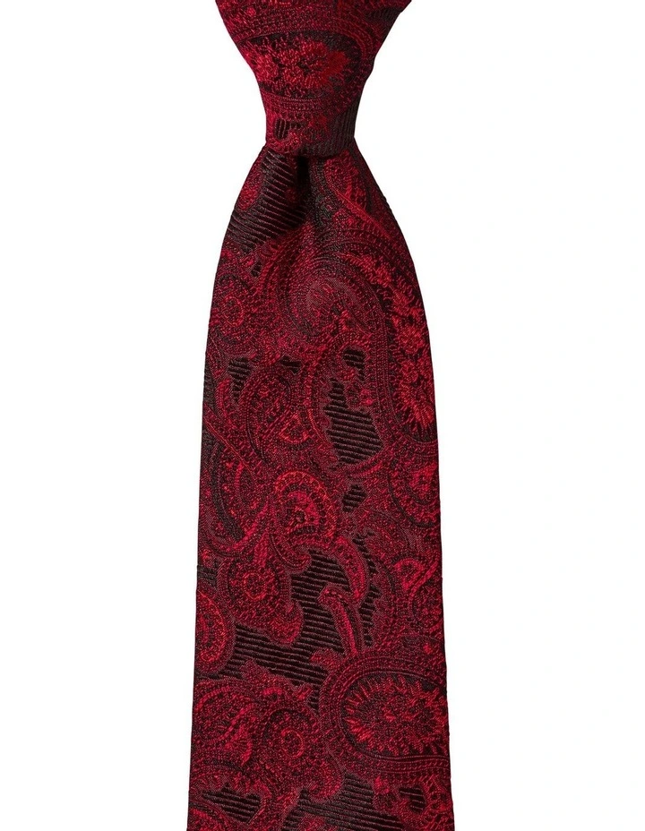 Cambridge Tonal Paisley Silk Tie In Wine 1 Cambridge Tonal Paisley Silk Tie In Wine
