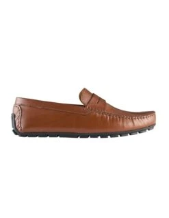 Conwell Leather Driving Shoes In Tan