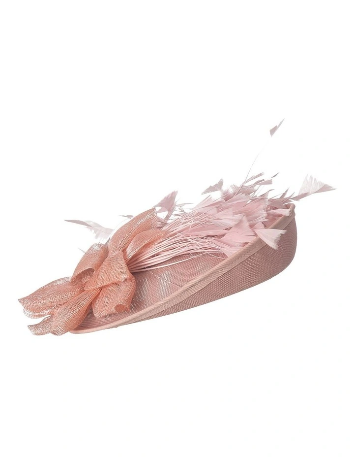Sinamay With Cut Feather Detail Fascinator In Blush 2 Sinamay With Cut Feather Detail Fascinator In Blush - Image 2