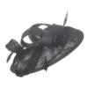 Larger Sinamay Disc With Netting Fascinator In Black