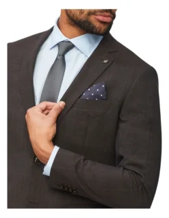 Van Heusen Slim Prince Of Wales Check Suit Jacket In Brown -Myer Clothing Shop 930219040 4 720x928