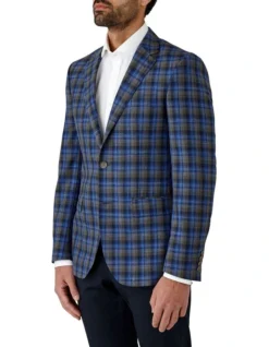Cambridge Hawthorn Modern Fit Sports Jacket In Khaki/Blue -Myer Clothing Shop 930250000 930226330 3 720x928
