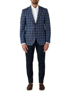 Cambridge Hawthorn Modern Fit Sports Jacket In Khaki/Blue -Myer Clothing Shop 930250000 930226330 5 720x928