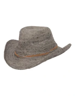 Marjo Raffia Cowboy Hat In Mushroom