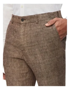 Slim Plain Linen Suit Pant In Brown 5 Slim Plain Linen Suit Pant In Brown -Myer Clothing Shop 930294910 3 720x928