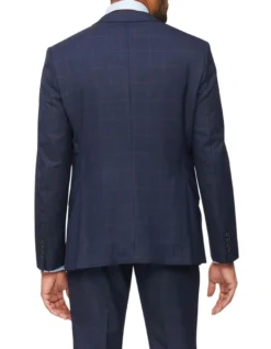 Tailored Window Pane Suit Jacket In Navy -Myer Clothing Shop 930295360 3 720x928