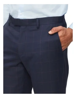 Tailored Window Pane Suit Pant In Navy -Myer Clothing Shop 930295450 3 720x928