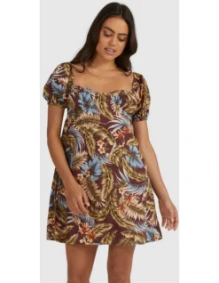 Billabong Slow Daze Dress In Brown