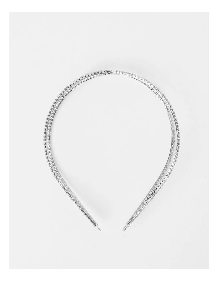 Diamante Crossover Headband In Silver 3 Diamante Crossover Headband In Silver - Image 3
