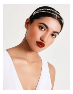 Jewelled Double Headband In Gold