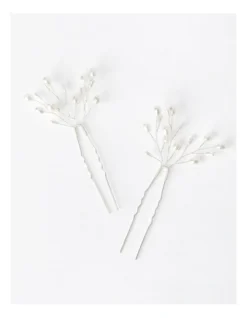 Faux Pearl Baby's Breath Hair Pin In Silver -Myer Clothing Shop 930642400 4 1 720x928