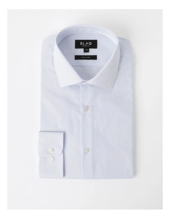 Tailored Long Sleeve Mini Stripe Shirt In Sky 6 Tailored Long Sleeve Mini Stripe Shirt In Sky - Image 6